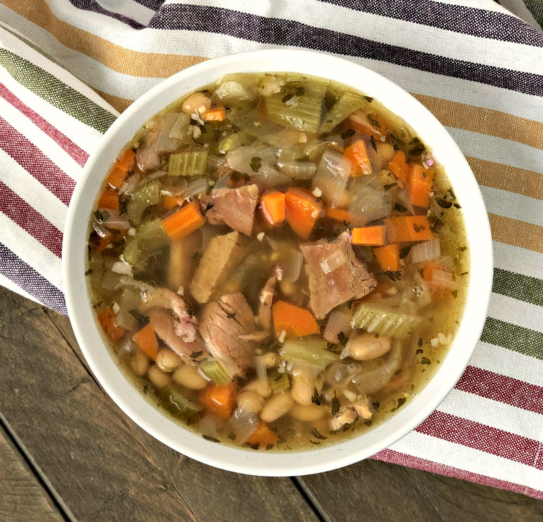 Easy Slow Cooker Ham and Bean Soup - Chocolate Slopes®