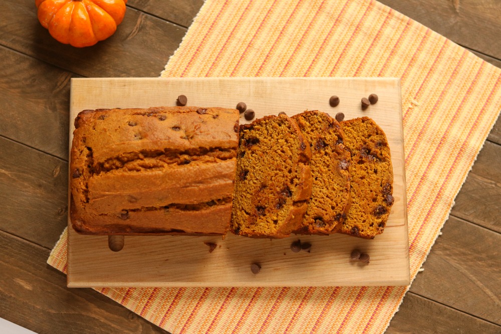 Whole Wheat Chocolate Chip Pumpkin Bread